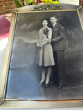 Black and White Military Couple Print, Framed
