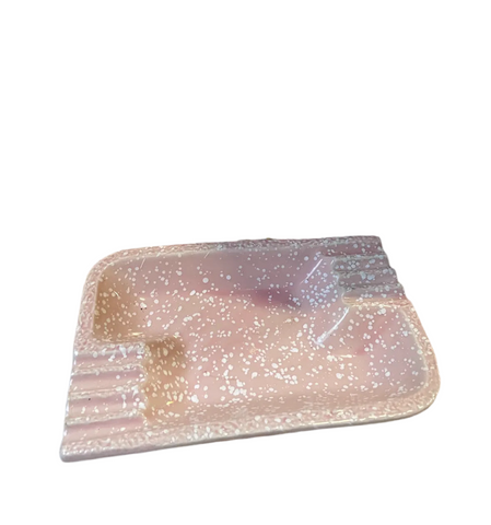Pink Atomic Art Deco Style Ceramic Ashtray