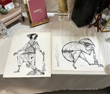 Pair of Brazilian Style Prints of Soldier Figures, Signed