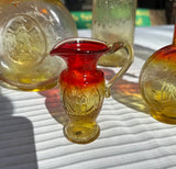 Collection of Red and Yellow Glass Serving Pieces- Set of 6