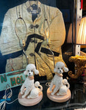 1960s Mid-Century Modern Pink Ceramic Poodle Table Lamps - Pair