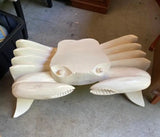 White Wooden Carved Vintage Crab Style Coffee Table Base