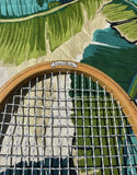 Collection of Vintage Wilson Wooden Tennis Rackets, Cover, and Guards