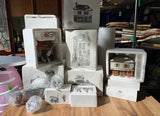 Huge Collection of Vintage Christmas Heritage Village Collection Ceramic Designs. Garfield Christmas Houses Bonus- Set of 10