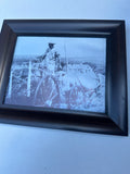 Pair of Small Black Frames With Vintage Farmer Print