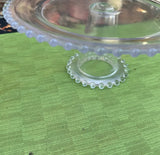 Pair of Glass Pedestal Dessert Dish and Cake Plate
