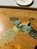 1970s Pheasant and Duck Themed Plates and Matching Serving Tray Set- 4 Pieces