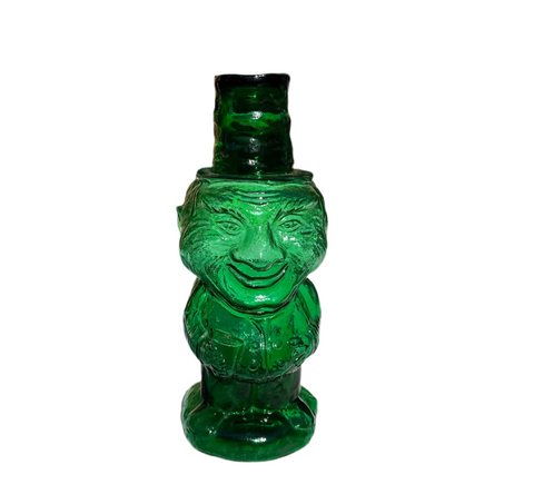 Green Glass Sculptural Man Decanter