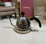 Small Silver Tea Kettle With Black Handles