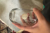 Simple Crystal Glass Cup With Floral Etched Details, Made in Turkey