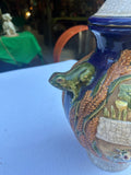 Large Ceramic Vintage Jar With Frog Details- Condition Issue