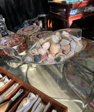 Blenko Style Hand Blown Glass Fish Bowl With Shells