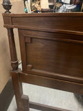 Double Twin Wooden Headboard With Brass Accents