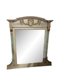Large Vintage Table Mirror With Blue and Gold Accents