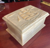 Small White Marble Nautical Ship Box