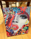Graffiti Style "Love" Print on Canvas, Unframed