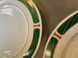 Ceramic Majesty Plate Set With Malachite and Gold Designs- Set of 30