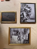 Trio of Simple Black and White Photos and Gold Frames