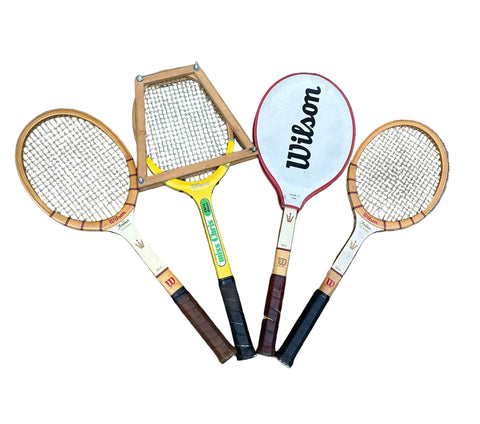 Vintage Collection of Wilson Tennis Rackets and Guard