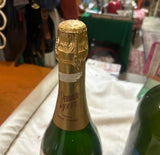 Pair of Green Glass Oversized Champagne Bottles