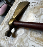 Brass Mid Century Axe With Wooden Handle