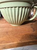 Green Ceramic Mixing Bowl With Handle and Pouring Spout