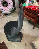 Large Black Plastic Hand Chair With Cushion