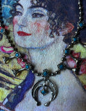 Vintage Squash Blossom Necklace With Hand Details