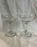 Pair of Bride and Groom Etched Champagne Glasses
