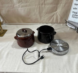 Pair of West Bend Bean Warmer With Hot Plate and Lid Included- Set of 4