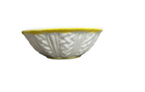 Italian Braided Ceramic Bowl With Yellow Hand Painted Details