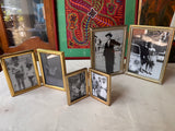 Trio of Double Framed Folding Gold Picture Frames