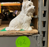 White Ceramic Small Dog Figurine