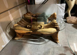 1970s Rare Wooden Hand Carved Crab Coffee Table