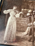 Vintage French Print of "The Violin Lesson" in a Frame