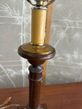 Vintage Mid-Century Modern Wooden Table Lamp with Gold Accents