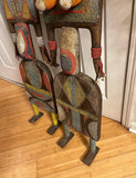 Pair of African Hand Carved and Beaded Sculptural Statues