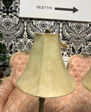 Pair of Skinny Brass Table Lamps With Greek Key Accents