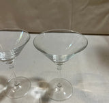 Pair of Simple Detailed Stemmed Martini Glasses