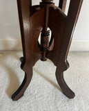1970s Marble Top Wooden Side Table