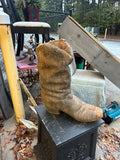 Oversized Concrete Single Rustic Boot Planter