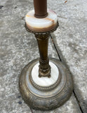 Tall Vintage MCM Floor Lamp With Marble and Brass Base