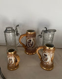 Antique Silver and Brass Coffee Stein Set