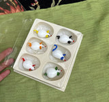 Collection of Rainbow Glass Blown Mice Figurines- Set of 6