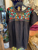Oaxaca Large Hand, Embroidered Black Ladies Top