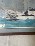 Signed and Framed Seascape Painting of Boat