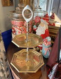 Vintage Brass Two-Tier Caddy