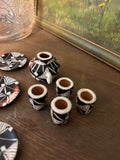 Miniature Southwest Pottery Set Black and White- Set of 11