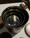 Collection of Metal Jars With Eagle Accents