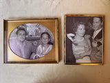 Pair of Gold Frames With Black and White Photographs